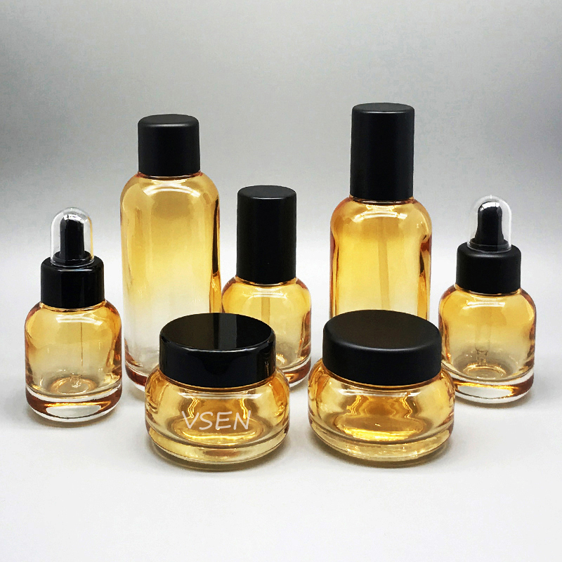 新款化妝品24k 化妝品玻璃瓶套裝定制120ml乳液按(圖1)